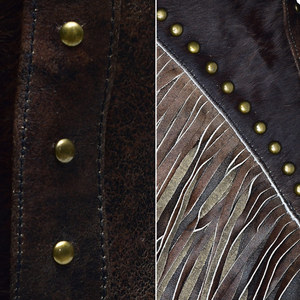 หนังสีน้ําตาลเข้ม Fringe กระเป๋าแฟชั่นตะวันตก Cowhide กระเป๋าสุภาพสตรีไหล่ Fringe กระเป๋าออกแบบที่กําหนดเองตะวันตกพู่ Cowhide กระเป๋า - Product Image 6