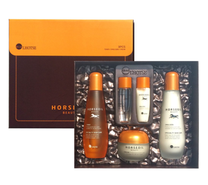 Ellelhotse - Kit de Cuidado Facial Profesional Antienvejecimiento y Blanqueador con Aceite de Caballo, 3 Piezas: Tónico, Emulsión y Crema para una Piel Suave - Product Image 1