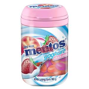 Mento โยเกิร์ตเคี้ยว-ลูกอมหมากฝรั่ง (สตรอเบอร์รี่,พีช) 90กรัม/ลูกอม Mento/หมากฝรั่งขายส่ง - Product Image 1