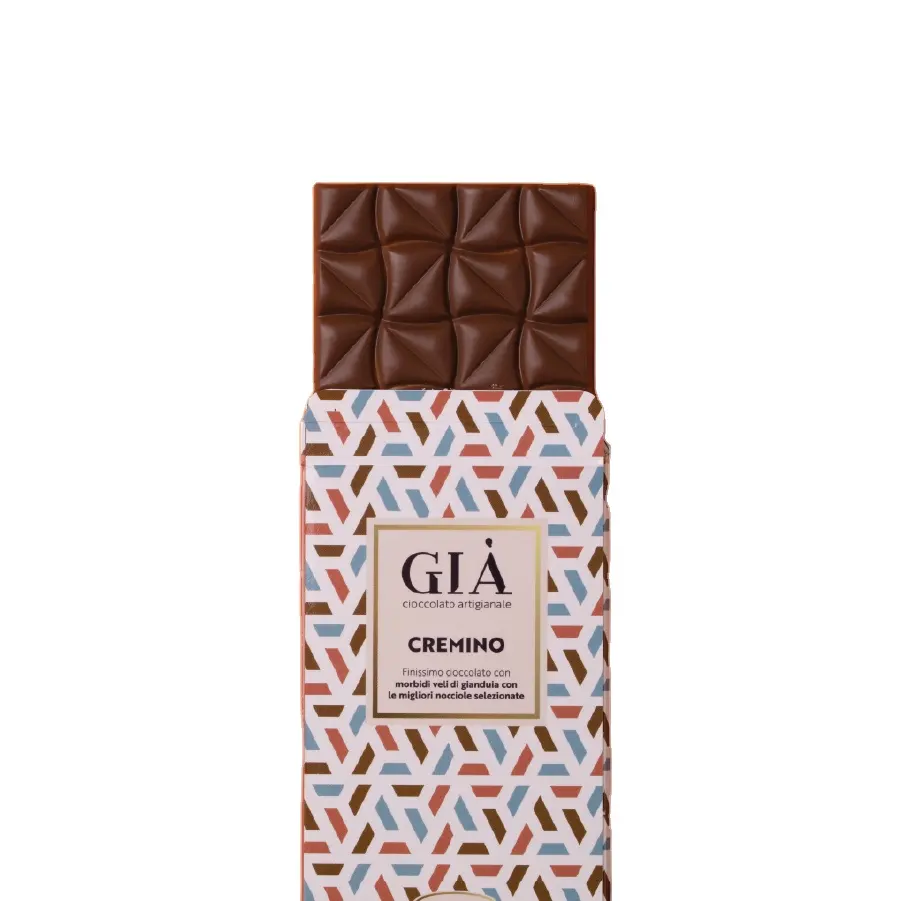 Made in Italy top chocolate 45pcs artisan finest chocolate bars with soft gianduja veils filling 100gr milk flavor wholesale