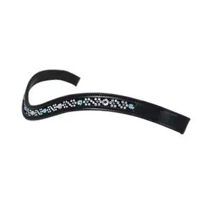 Bandeaux de bride de cheval rembourrés en cuir incrusté de canal vide taille personnalisable - Product Image 1