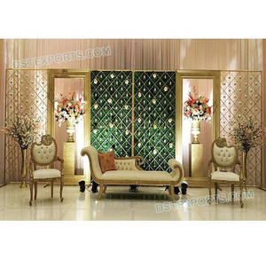 Elegante Marco de Fondo para Escenario de Boda Asiática, Decoración de Fondo para Boda Real, Aspecto Épico para Boda India - Product Image 1