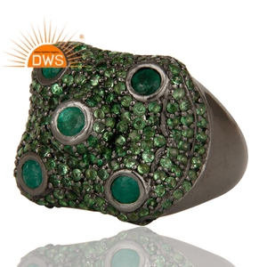 Anillo de Plata 925 con Esmeralda Verde Engastada Estilo Victoriano, Anillos de Diseño, Proveedor de Joyería - Product Image 3