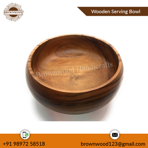Tazón de madera de acacia natural para servir, proveedor mayorista de calidad superior para uso doméstico, fabricado en la India - Product Image 5