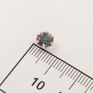 Pendientes de tuerca de cuarzo místico superventas, piedras preciosas redondas de 6x6mm, plata de ley pura sólida 925, joyería fina Faishonable - Product Image 3
