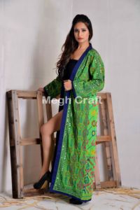 Boho Phulkari <b>Kimono</b> Jacket - Boho Fashion Georgette <b>Kimono</b> - Beach Wear Embroidery <b>Kimono</b> Robe-Wholesale Phulkari <b>Kimono</b> Jacket - Product Image 3
