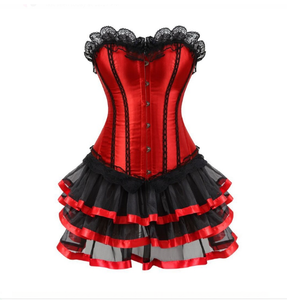 Sexy dentelle jupe fendue corps costume corset - Product Image 1