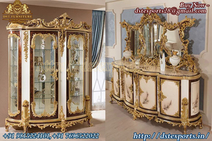 Ensemble de table à manger moderne en teck massif sculpté de luxe, design royal indien, meubles de décoration intérieure durables - Product Image 5