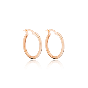 Pendientes de aro minimalistas de 20 mm hechos a mano, Plata de Ley 925 turca, joyería para mujer - Product Image 6