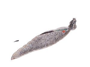 ที่ใส่ธูปโลหะสีขาวทำด้วยมือพร้อมที่ดักเถ้าที่กรองกลิ่นบำบัดและบำบัดโรคที่บ้านล่าสุด - Product Image 4