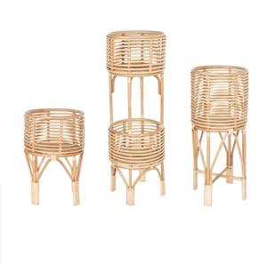 Support de jardinière en bambou de rotin naturel à deux niveaux panier de rangement intérieur marron fait à la main RFS-499 - Product Image 4