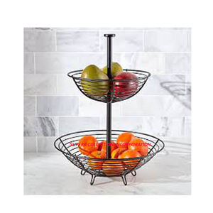 Panier de fruits et légumes en métal personnalisé avec un design moderne et luxueux Vente directe d'usine en Inde - Product Image 1