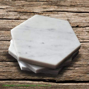 Marble <b>coaster</b> Housewarming Gift for Home Heart Shape Handmade <b>White</b> Marble and Wood <b>Coasters</b> for Drinks for Sale - Product Image 6
