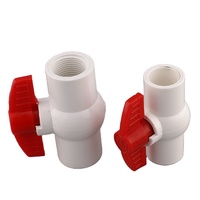 Robinet à bille en plastique blanc PVC, filetage femelle 1/2-6 pouces, raccords de plomberie pour alimentation en eau ASTM DIN ISO CE COC