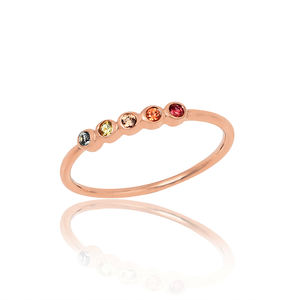 แหวนเงินสเตอร์ลิง925ชุบทองพร้อมแหวนเพทายวงแหวนนิรันดร์ - Product Image 5