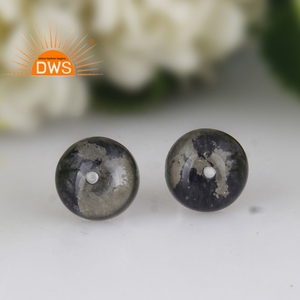 Boucles d'oreilles clous en argent sterling fin faites à la main avec doublet naturel et cristal Apache Gold – Fabricant de bijoux - Product Image 2