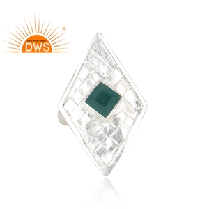 <b>Green</b> Onyx Gemstone Ring Handmade Square Shaped Sterling silver Statement Ring <b>Jewelry</b> Manufacturer - Product Image 2