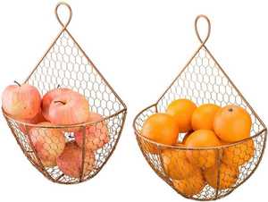 Ensemble de 3 paniers à nourriture en fil métallique de tailles personnalisées, design en maille avec finition en poudre noire, parfait pour le rangement décoratif des ustensiles de cuisine - Product Image 5