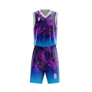 Service OEM Maillot de basket-ball respirant et ensemble short Logo personnalisé uniforme sans manches col en V dans les grandes tailles - Product Image 1