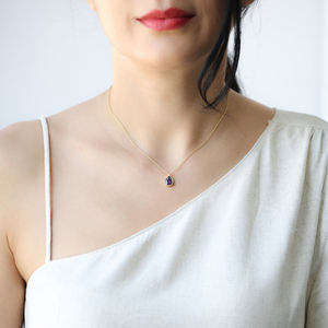 Collier tendance en forme de goutte avec pendentif en argent Sterling 925 pour femme, Design minimaliste - Product Image 2