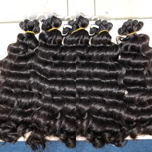 แคมโบติเดียนเกรด100ก. แบบตรงหรูหรา100% ไม่ผ่านกระบวนการผมมนุษย์แท้แบบไม่ผ่านการถักทอสีดำธรรมชาติ - Product Image 4