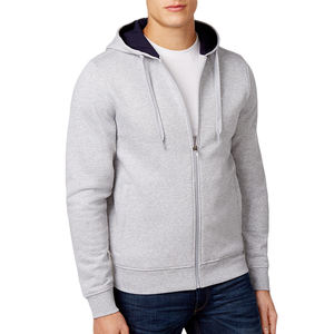 Sudadera con capucha para hombre, de color gris, barata, lisa, barata - Product Image 1
