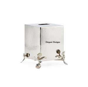 Boîte à mouchoirs en métal décorative et élégante pour table Classique Bon marché Porte-serviettes fantaisie fait à la main Boîte à mouchoirs carrée Couvercle - Product Image 5