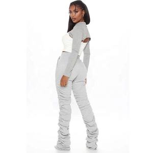 Pantalones Deportivos de Mujer, Diseño Personalizado, Verano 2026, Moda, Estilo Apilado, con Cordón, Cintura Media, Ecológicos, Poliéster/Algodón, Corte Holgado - Product Image 2