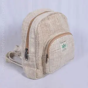 Hemp Fashionable <b>Backpack</b> From Nepal Teenage Casual <b>Mini</b> <b>Backpack</b> for <b>Kids</b> Pure Wild Hemp Rucksack HBBH 0079 a - Product Image 1