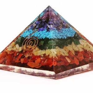 Magnifiques cristaux spirituel naturels, pyramide des sept chakras Orgone avec générateur d'énergie, méditation pyramidale; Grossiste - Product Image 3