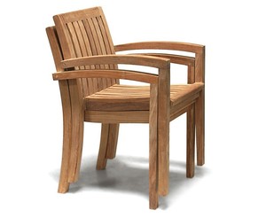 Rectangle <b>Dining</b> Table And <b>Stacking</b> <b>Chair</b> Sets Garden Furniture - Product Image 4