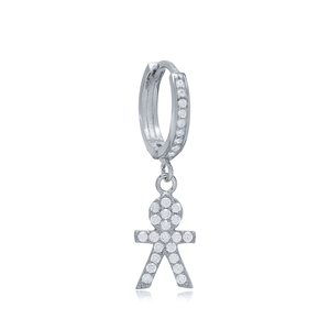 Pendiente individual en forma de niño para mujer, joyería de plata de ley 925, joyería de moda - Product Image 3