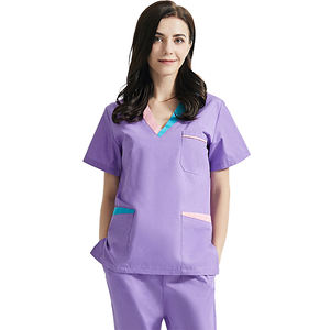 Conjuntos de ropa con logotipo personalizado para mujer, uniformes médicos de Hospital de manga corta, conjuntos de uniforme de enfermera con variedad de colores - Product Image 4
