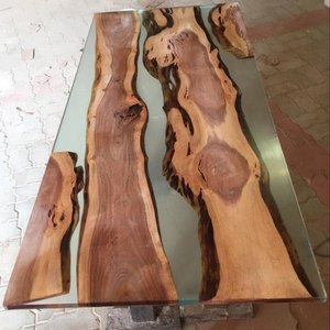 โต๊ะรับประทานอาหารไม้อะคาเซียคุณภาพสูง,โต๊ะรับประทานอาหารดีไซน์อีพอกซีเรซินแม่น้ำดีไซน์มหาสมุทรสำหรับวิลล่าหรูหรา - Product Image 6