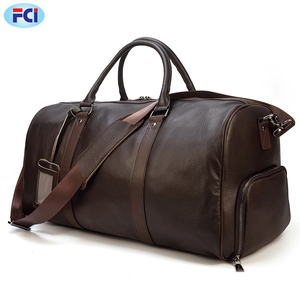 กระเป๋าเดินทางหนังแท้สำหรับผู้ชายผู้หญิง,กระเป๋าเดินทางสะพายไหล่ใบใหญ่แบบลำลองหนังวัวนิ่มสีดำขนาดใหญ่สำหรับไปเที่ยว - Product Image 2