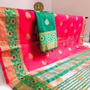 Ethnic Garment Cotton Silk <b>Sarees</b> Special Occasion Luxury Party Wear Modern Design Washable Alphanumero - Product Image 4