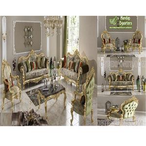<b>7</b> <b>Seater</b> High Carved <b>Sofa</b> Set for Home Hand Carved Gold Finish <b>Sofa</b> Set European Style Livingroom <b>Sofa</b> Set - Product Image 1