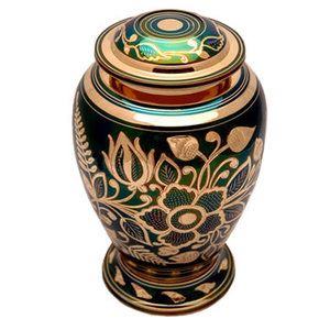 Urnes en cendres incinérées en métal aluminium pour adultes avec couvercle Illustration florale imprimée Taille personnalisée Style américain Pot funéraire de crémation - Product Image 3