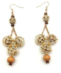 Nuevos pendientes de aro bohemios de moda para mujer hechos a mano con hilo de seda largo Cristal Diamantes de imitación borla con cuentas joyería étnica - Product Image 6