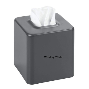 <b>WEDDING</b> WORLD Square Shape Metal <b>Tissue</b> Box Customized Shape Handmade Napkin Holder Black Powder Coated Luxury Dispenser Uttar - Product Image 1