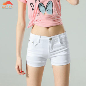 New 2021 Design Best Selling Denim <b>Tassels</b> Hole Wash Waistline Women Demin <b>Shorts</b> Cheap Price Customized Logo - Product Image 2