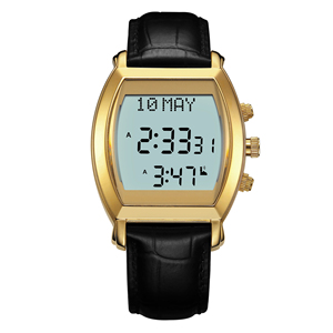 Azan-montre pour prière musulmane, en acier inoxydable, pour prière, qibla boussole, <span class=keywords><strong>kaaba</strong></span>, affichage lcd, étanche, vente en gros - Product Image 3