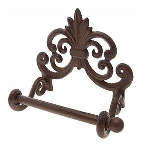 Porte-rouleau de papier toilette au design moderne en fonte de couleur marron, à prix abordables - Product Image 2