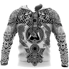 เสื้อฮู้ดผู้ชายลายสักไวกิ้งโอดินพิมพ์ลาย 3 มิติ ลดราคาพิเศษ - Product Image 2