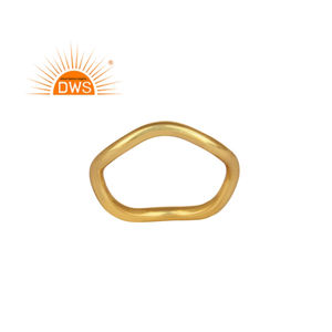 Handmade <b>Plain</b> Solid 925 Sterling Silver 18k Gold Plated Band <b>Ring</b> Jewelry Manufacturer - Product Image 1