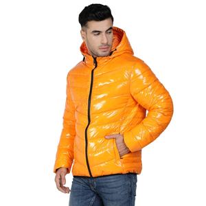 Chaqueta acolchada de invierno de poliéster 100% personalizada para hombre estilo burbuja con capucha y cuello levantado para ropa de calle y de invierno - Product Image 2