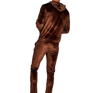 Survêtement en velours marron doré sexy de qualité supérieure pour hommes, vente en gros OEM, sur mesure selon les exigences et la demande du client. - Product Image 2