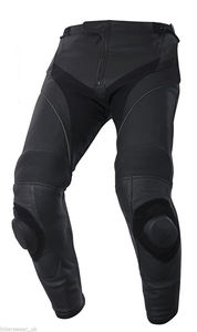 Pantalon de moto en cuir noir et blanc, court et standard - Product Image 2