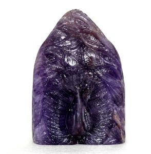 Estatua de Buda hecha a mano de amatista, piedra curativa, escultura de Ganesha, escultura de estatuilla, cristal brasileño, Gema hecha en la India - Product Image 5