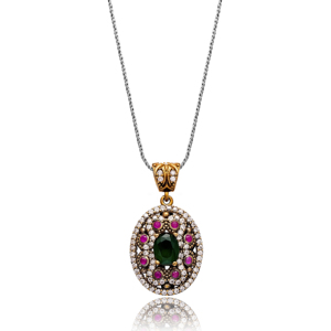Authentic Silver Oval Shape <b>Pendant</b> in Wholesale Turkish 925 Sterling Silver Jewelry Online for Women - Product Image 1